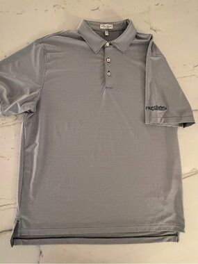 Peter Millar Summer Comfort Polo Shirt Mens XL Striped Flight Safety White Black